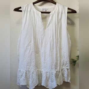 White Eyelet Tank Top